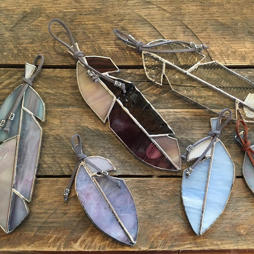 Stained Glass Feather Ornament
