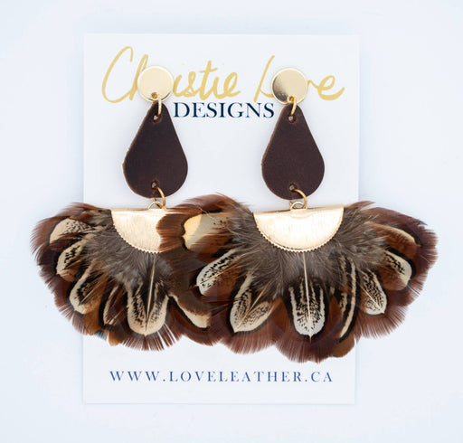 “Adeline” Leather & Feather statement- (Hypoallergenic)