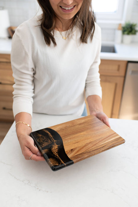 Wood Resin Date Night Cheese Charcuterie Board - NO TARIFFS!