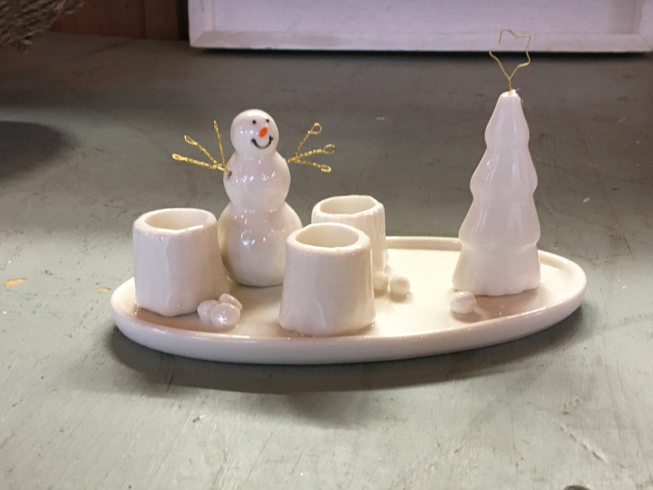 Xs8612 taper holder stoneware and wire