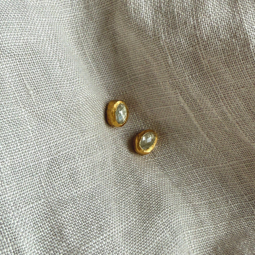 Skye Studs | Aquamarine & Gold