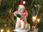 XS9485 Resin Dog ornament with bottle brush tree