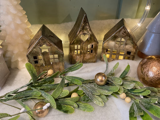 Metal house tealight holder