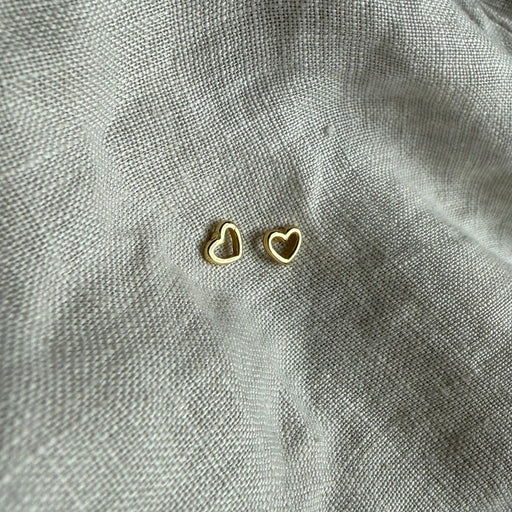 Happy Heart Studs | Gold