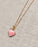 Pink Love Heart & Pearl Charm Necklace