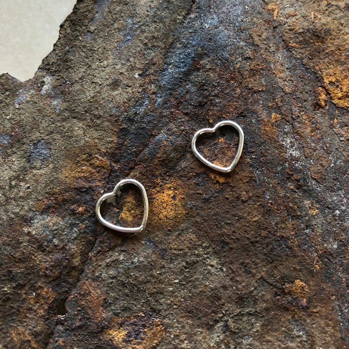 Open Heart Studs | Silver
