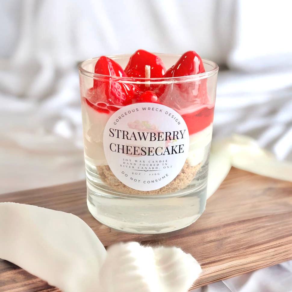 Strawberry Cheesecake Dessert Candle 