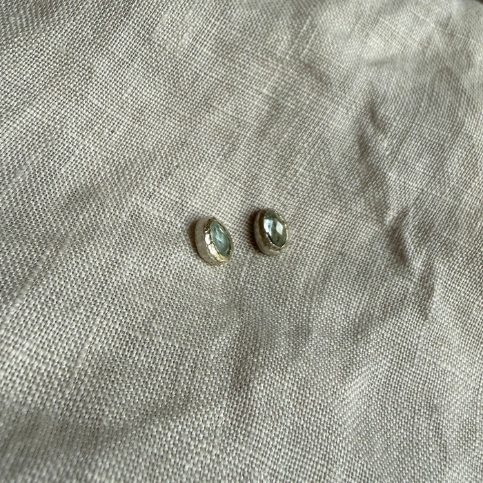 Skye Studs | Aquamarine & Silver