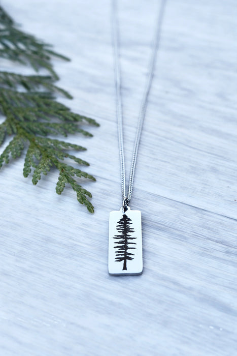 Stand Tall -Sitka Tree Stainless Steel Layering Necklace