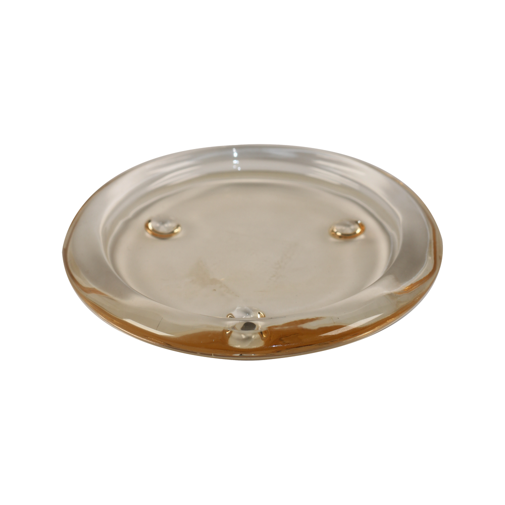 Glass Candle Plate | Bronze