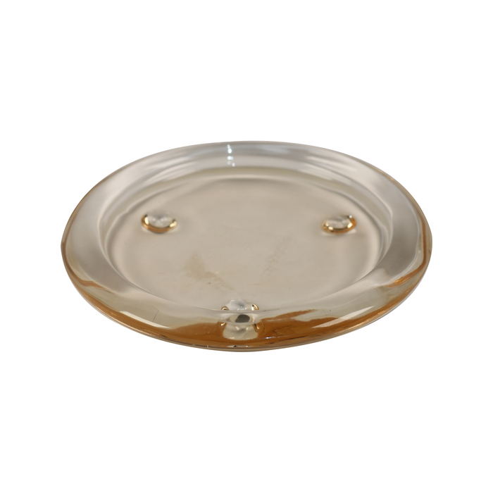 Glass Candle Plate | Bronze