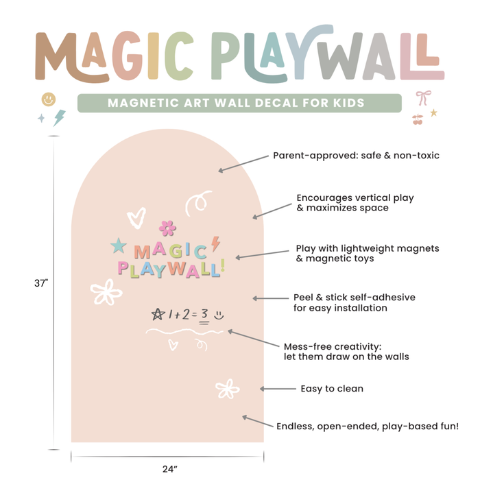 Magic Playwall - ORIGINAL Arch Magnetic Wall Decal for Kids