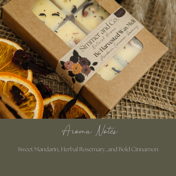 Be Harvested Simmer Wax Melt, Botanical Citrus Spice Wax Cubes