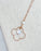 Matte Gold Keshi Freshwater Pearls Clover Pendant Necklace