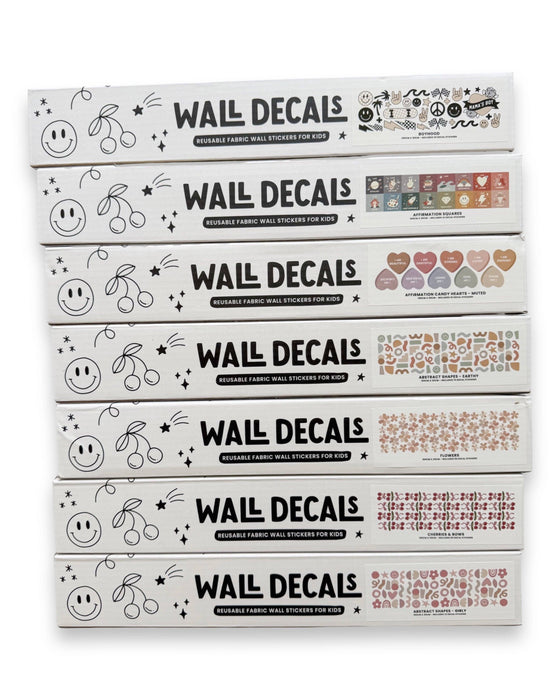 Peel & Stick Fabric Wall Stickers - Affirmation Candy Hearts (Muted)