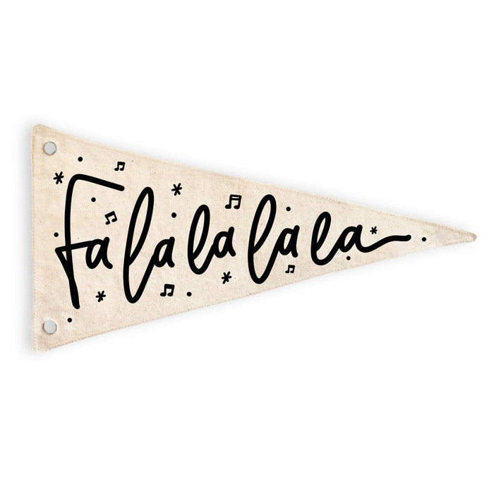 Fa La La La La Christmas Canvas Pennant Flag - Xmas Decor