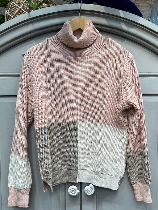 Lilah Turtle neck Cameo pink combo