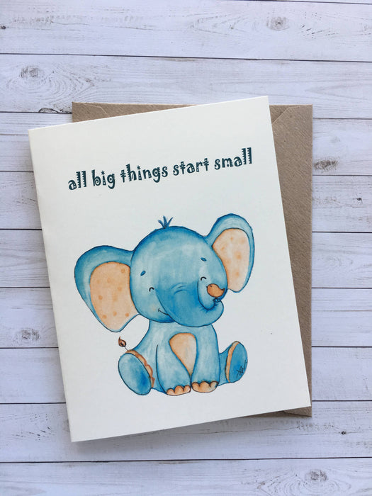 All big things start small. Elephant card