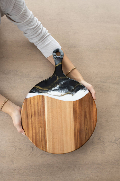 Resin cheese Charcuterie Board 12" Round w/handle No TARIFFS