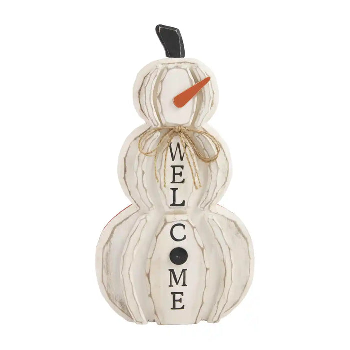 Pumpkin Snowman Reverse Plaque M43400188