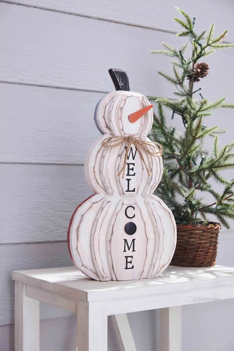 Pumpkin Snowman Reverse Plaque M43400188