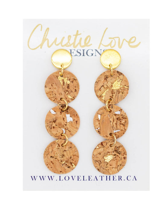"Sorrento"- Italian Cork, Gold & Silver- Hypoallergenic