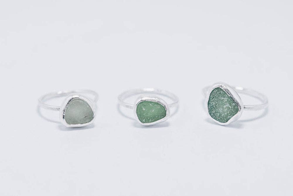 Green Sea Glass Ring
