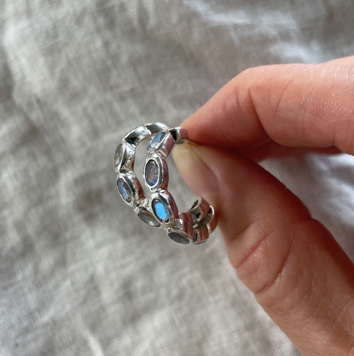 Shine Hoops | Moonstone & Silver