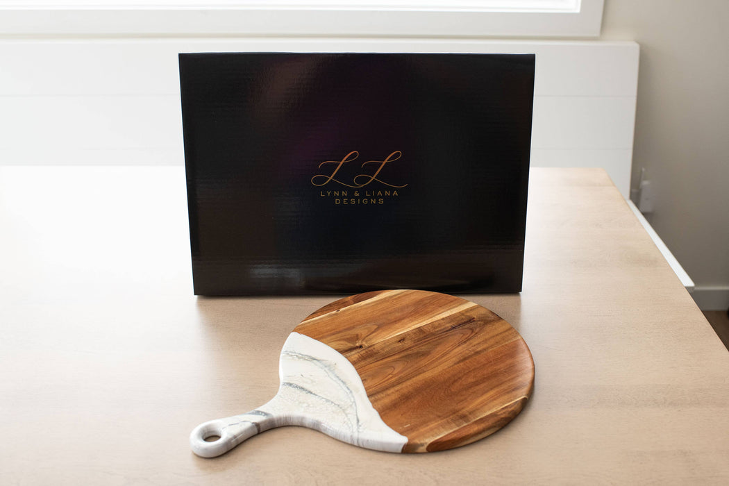 Resin cheese Charcuterie Board 12" Round w/handle No TARIFFS