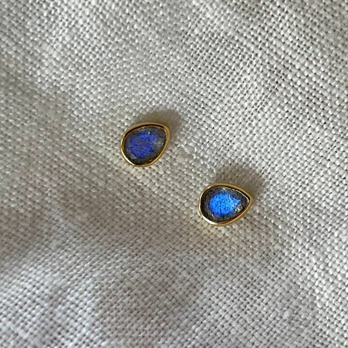 Joy Studs | Labradorite & Gold