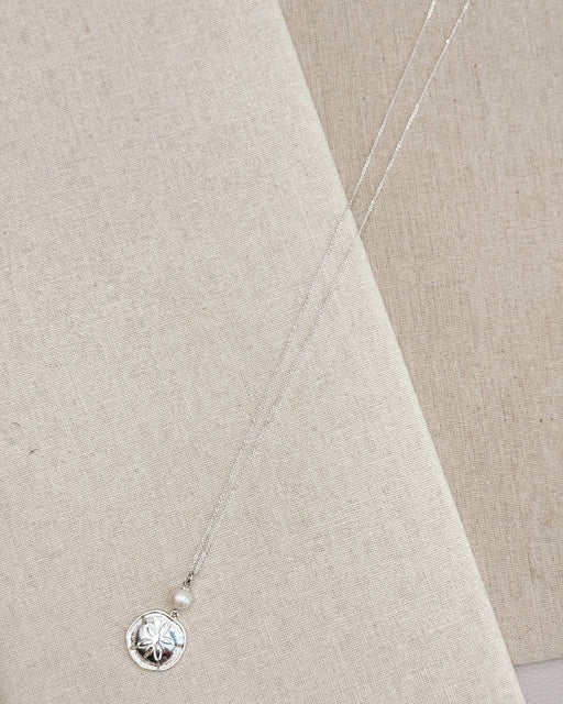 Romantic Freshwater Pearl Sand Dollar Beach Pendant Necklace