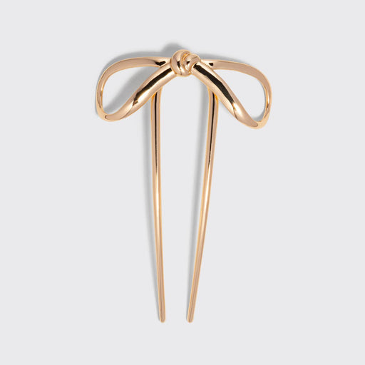 Mini Metal Bow French Hair Pin - Gold