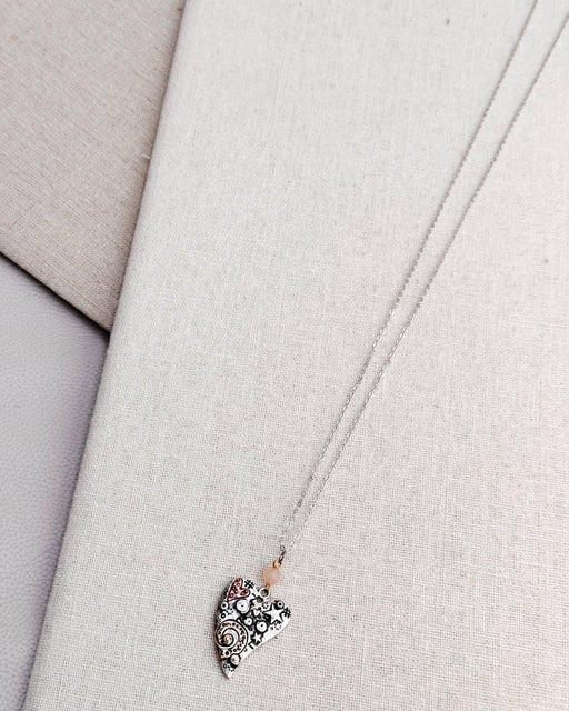 Romantic Stamped Hearts Minimalist Love Valentine Necklace
