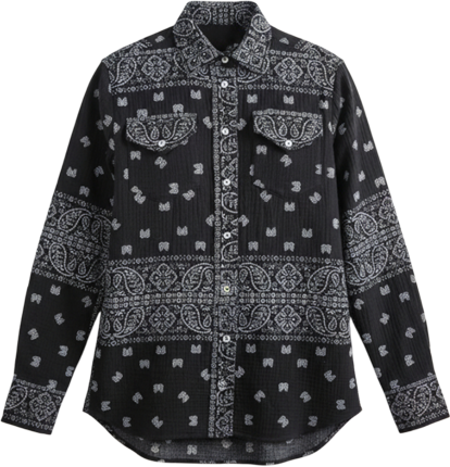 Bandana Shirt long sleeve Black 5673