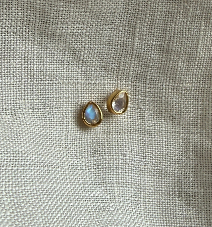 Joy Studs | Moonstone & Gold.