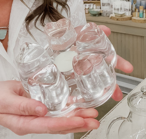 Glass Tea Warmer - hearts
