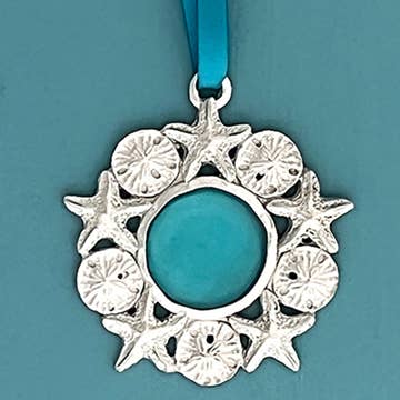 Wreath Seaglass Holiday Ornament (Boxed)