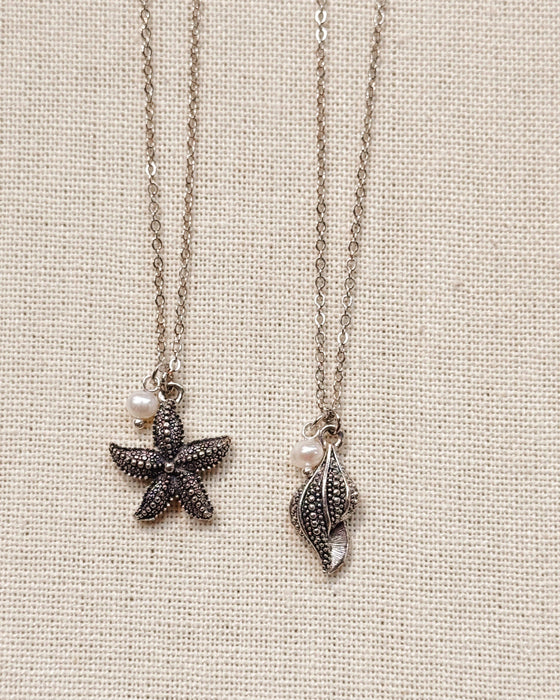 Antique Sea Life Nautical Charm Necklace