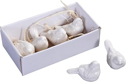 Ceramic Birds (Set of 6 White, Boxed)