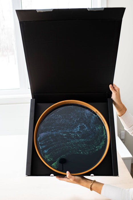 Round Bamboo Resin Serving Trays - NO TARIFFS!