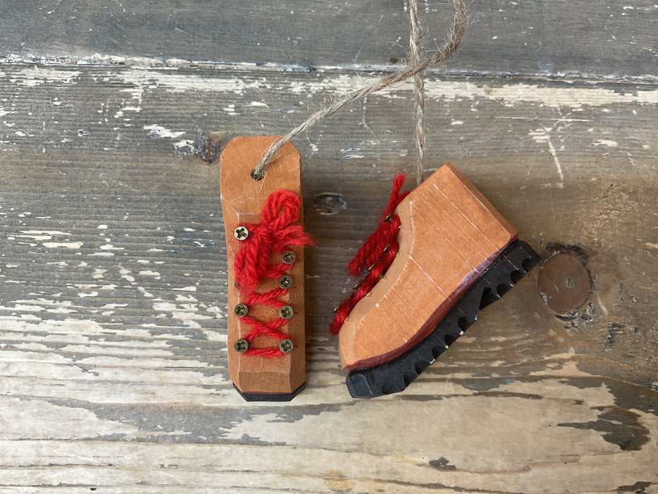 Wood Hiking Boots Ornaments