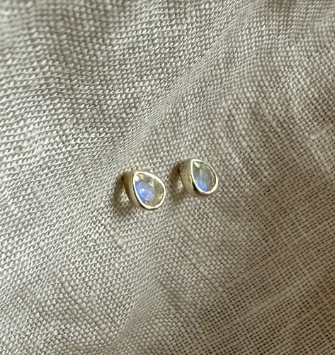 Joy Studs | Moonstone & Silver