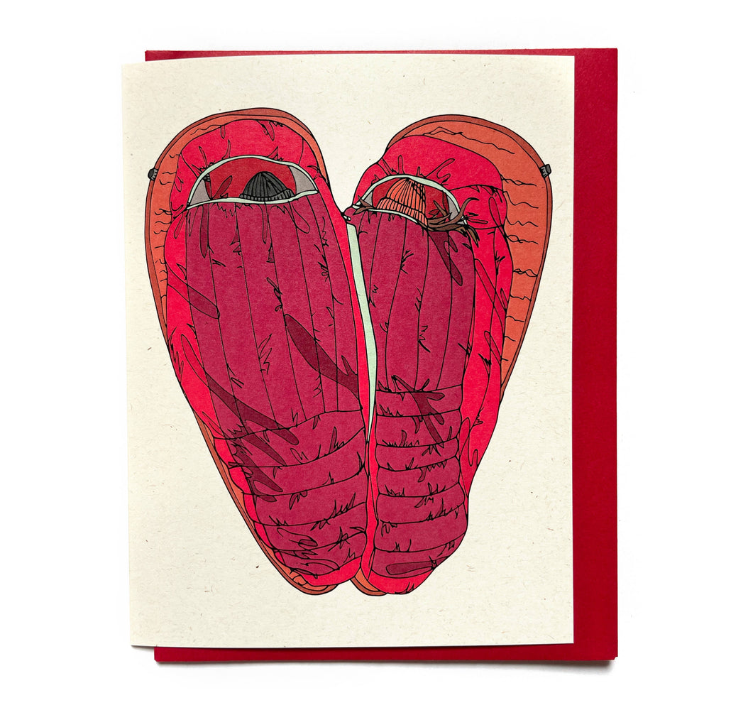 Warm Sleeping Bag Heart Card