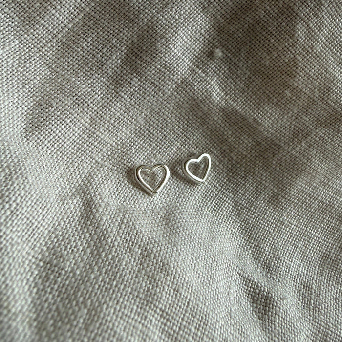 Happy Heart Studs | Silver
