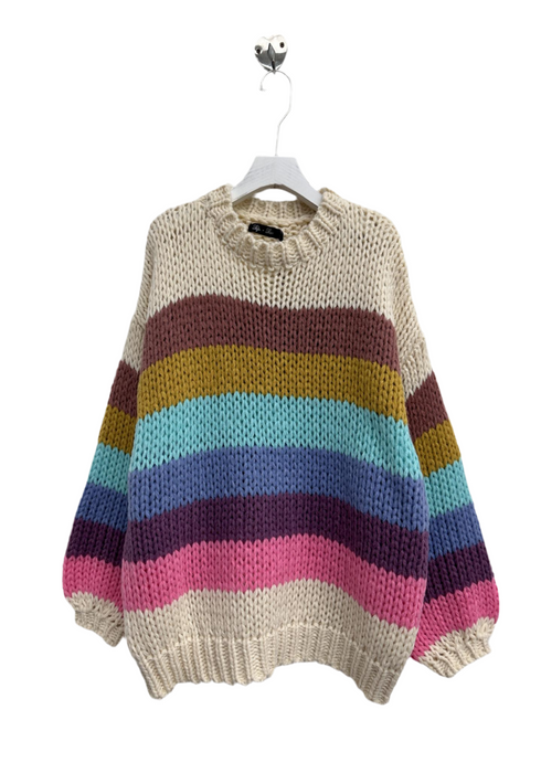 Shania Multicoloured Striped Crewneck