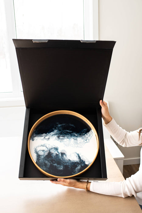 Round Bamboo Resin Serving Trays - NO TARIFFS!