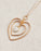 Gold White Quartz Double Heart Necklace