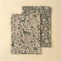 Wildwood Tea Towels S/2, Forest Green
