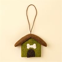 Dog House Felt Ornament, Green