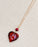 Medium Murano Glass Ruby Red Heart Necklace with Gold Chain